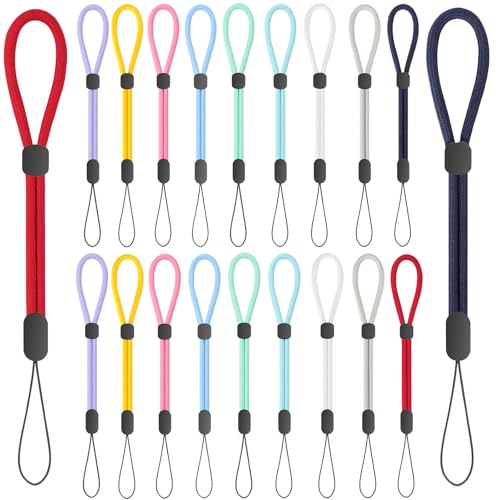FrgKbTm Hand Wrist Strap Lanyard, Adjustable Nylon Colorful for Mobile Phone, Camara, USB Flash Drive, ID Name Tag Badge - color: 20pcs-mixed Bright