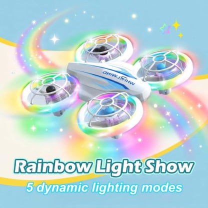 LED RC Drone for Kids Ages 6-12, LED Light drone toy with 3 Batteries