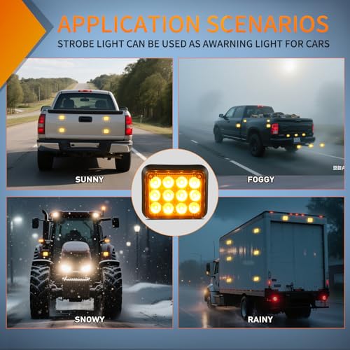 Nilight 12LED Magnetic Wireless Trailer Lights 2PCS Amber and White - color: 12LED Amber