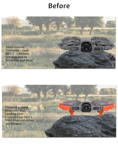 8-in-1 Propeller Guard Compatible with DJI Neo 2 – Includes 2 Plastic Anti-Collision Guard ，4 Landing Gear Stands, 1 Transmission Module Guard Cover and 1 Camera Guard Durable,Fully-Cover(Orange) - color: Orange