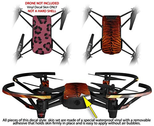 Skin Decal Wrap 2 Pack Compatible with DJI Ryze Tello Leopard Skin Pink Drone NOT Included