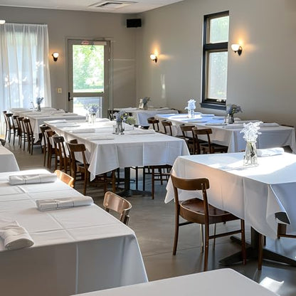 Niuara White Plastic Table Cloth Disposable, 8 Pack, 54 x 108 in - color: White, size: 54" x 108" - 8 Packs