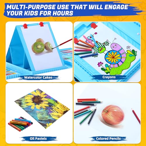 All in One Art Supplies Include Drawing Kit, Origami & Paper-Cutting Crafts - color: Blue