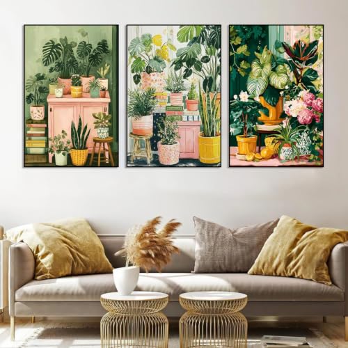 Axquilon 3 Packs Plants Framed Paint by Numbers Kit for Adults 8x10 in - color: 3 Pack Plants with Easel