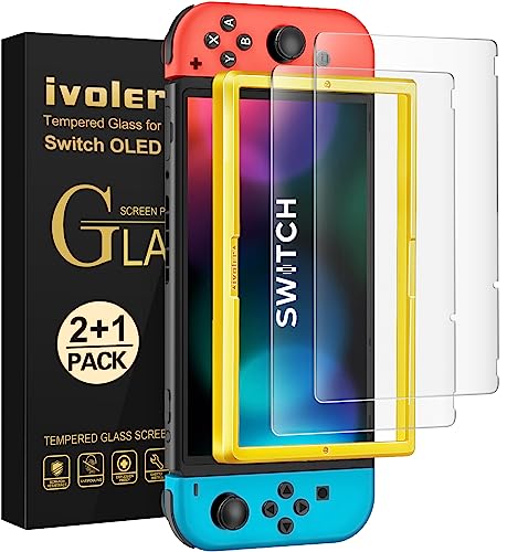 ivoler Screen Protector [2 Pack] Matte Tempered Glass for Nintendo Switch 6.2 inch, Matte Anti Glare Screen Protector with [Alignment Frame] Anti-Scratch Full Coverage Guard for Nintendo Switch - size: Nintendo Switch 6.7''