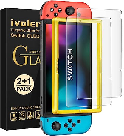 ivoler Screen Protector [2 Pack] Matte Tempered Glass for Nintendo Switch 6.2 inch, Matte Anti Glare Screen Protector with [Alignment Frame] Anti-Scratch Full Coverage Guard for Nintendo Switch - size: Nintendo Switch 6.7''