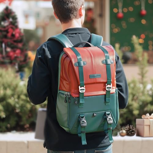 K&F CONCEPT Camera Backpack, 20L Camera Bags for Photographers - color: 06-orange Green