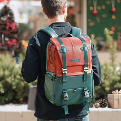 K&F CONCEPT Camera Backpack, 20L Camera Bags for Photographers - color: 06-orange Green
