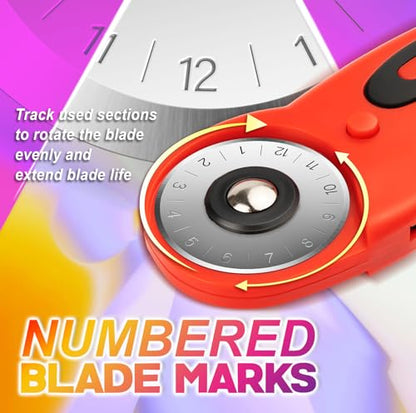 DIYSELF 5 Pack 45mm Rotary Cutter Blades, SK7 Rotary Blade Replacements - color: 5 Pack