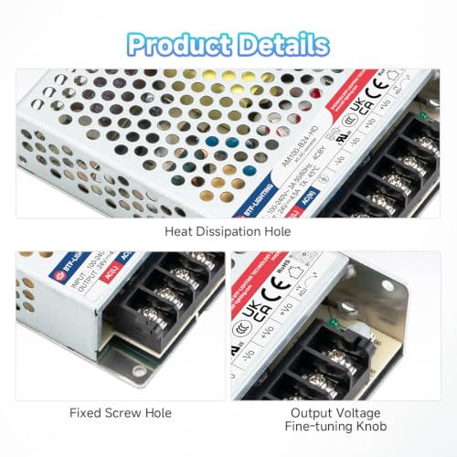 BTF-LIGHTING Power Supply DC24V 100W UL Recognized Component for LED Strip - size: 24V100W