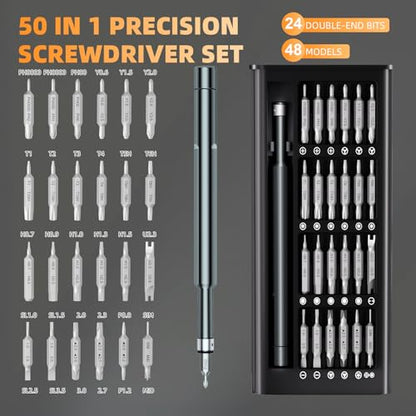 Small Precision Screwdriver Set,50 in 1 Pro Magnetic Mini Repair Tool Kit - color: 50 Iron Gray