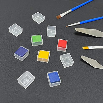 FCLUB 48PCS Transparent Watercolor Half Pans, Empty Paint Pans - style: 48Pcs Transparent Half Pans