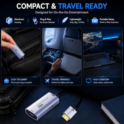 Guermok AR Glasses HDMI to USB-C Display Adapter, 4K@60Hz Video Converter - color: Silver, size: 0.74FT