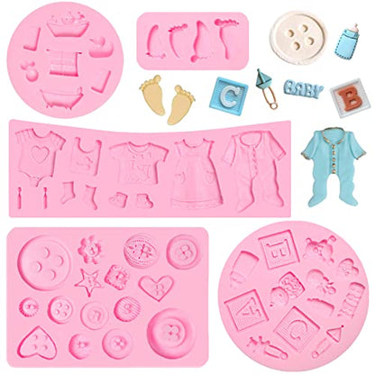 Baby Shower Silicone Fondant Molds Set for Chocolate Candy