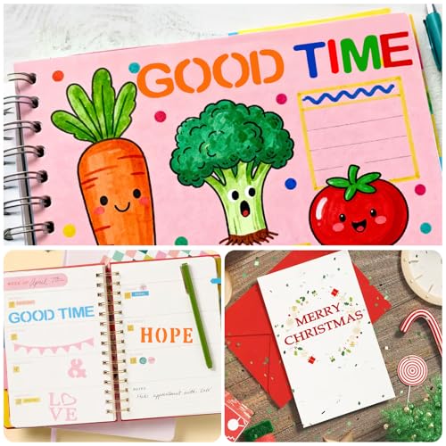 ZLFSRQ 1/2 Inch Letter Stencils for Painting, 24 Pack Planner Templates - color: 24Pcs