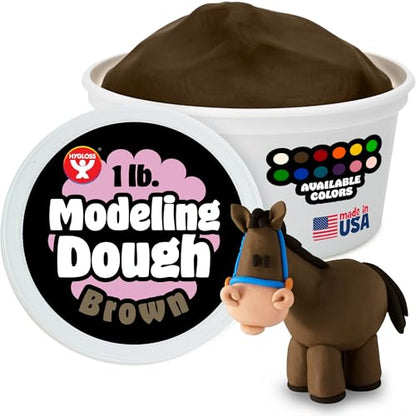 Hygloss Play Modeling Dough for Kids, Brown, 1lb, Unscented - color: Brown, style: Unscented dough