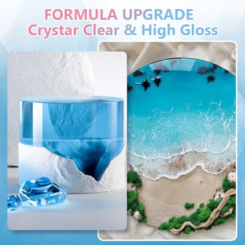 KISREL 2 Gallon Epoxy Resin Kit, No Yellowing Crystal Clear Resin for Art - size: 2 Gallon