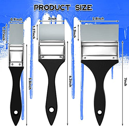 Nezyo 3 Pcs Silicone Paint Brushes Set for Resin Art Crafts, 1''/ 2''/ 3''