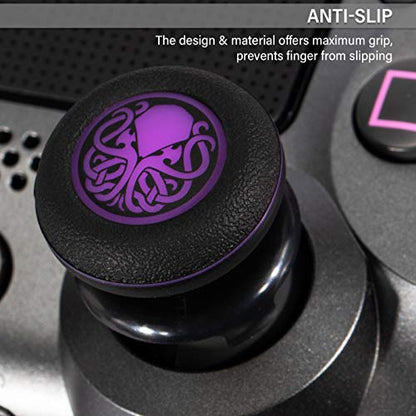 FPS Thumbstick Extender & Printing Rubber Silicone Grip Cover 2 Sets for PS5 & PS4 Controller (Cthulhu Secret) - color: 2