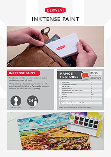 Derwent Inktense Paint 12 Pan Palette #2 (New) - size: 1 Count (Pack of 1), style: 12 Half Pans #02