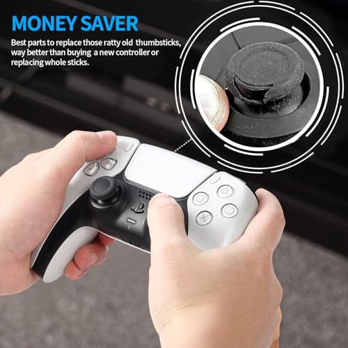 10 Pcs Joystick Replacement Grip Caps for PS4 PS5 Controller - Same Pattern Like Original - Non-Slip Thumbstick Thumb Stick Accessories Parts for Dualshock 4, Dual Sense, Dualsense Edge