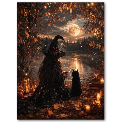SUJINMEI Witch Paint by Numbers Kit for Adults Without Frame 16X20 inch - color: MT23074-US