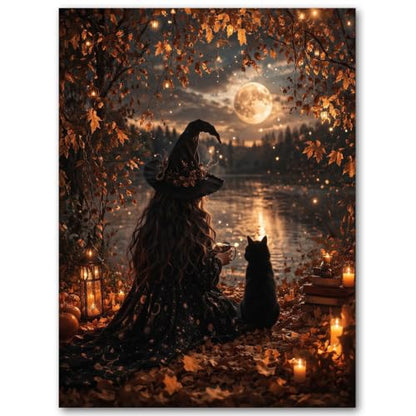 SUJINMEI Witch Paint by Numbers Kit for Adults Without Frame 16X20 inch - color: MT23074-US