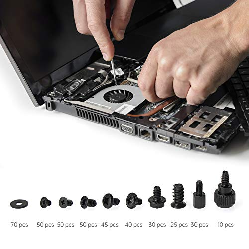 400Pcs Computer Screws Standoffs Kit SSD Screw for Universal Motherboard PC Computer Case Screw Fan CD-ROM with Screwdriver