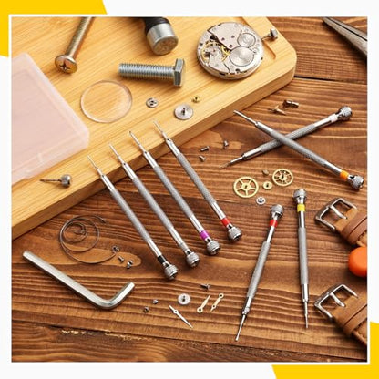 Chumia 8 Pieces Precision Jewelers Screwdriver Set, Micro Watch Repair - size: 0.6-1.8 mm, style: Flathead, Phillips