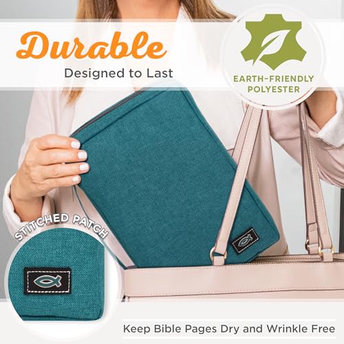 Christian Art Gifts Men & Women’s Polyester Bible Cover with Jesus Fish
