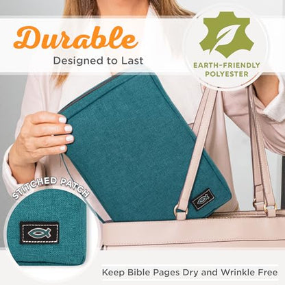 Christian Art Gifts Men & Women’s Polyester Bible Cover with Jesus Fish