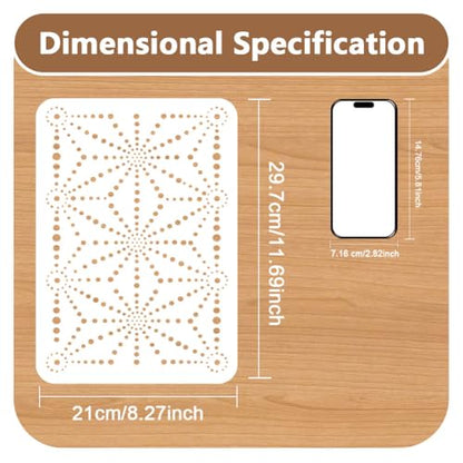 Geometric Star Stencil for Painting 11.69" x 8.27" Reusable DIY - style: Modern Geometric A