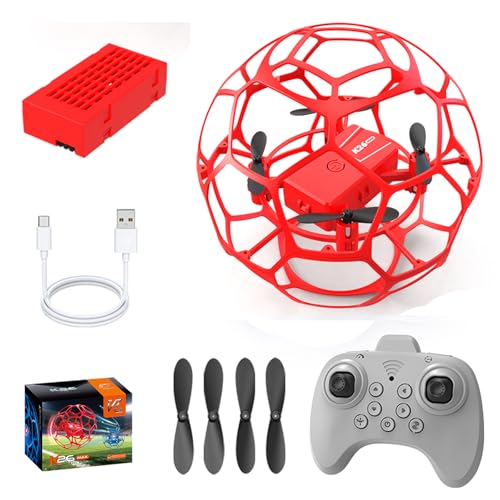 K26 MAX Drone with Protective Cage, Hand-Launch Takeoff, Modular Battery. - color: Red