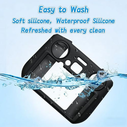 Silicone Protective Cover Case Sleeve for DJI RC 2 Remote Controller, Shockproof Scratch-Resistant Dustproof Grip Sleeve, Compatible with DJI Mini 4 Pro / Air 3 / Neo / Flip Fly More Combo Controller Accessories (Black) - color: Black