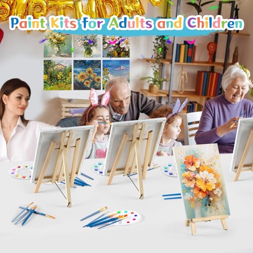 Painting Supplies78Pcs Set with 16" Easels+11"x14"Canvases for Sip&Paint