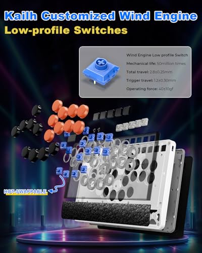 Haute42 Leverless Controller Arcade Stick: Haute42 C-AT White Leverless Arcade Stick Street Fight for PC/PS3/PS4/Switch Game,Arcade Controller with Cable Security Clasp & TURBO Support Hot Swap & SOCD