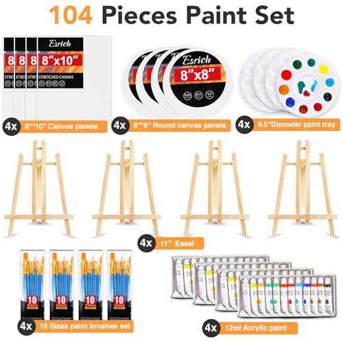 ESRICH 4 Set Acrylic Painting Kits for Adults Couples Date Night