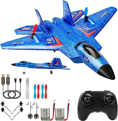 F22 RC Fighter Plane 2CH Ready to Fly RC Airplane for Beginners - color: Blue F-22 Raptor