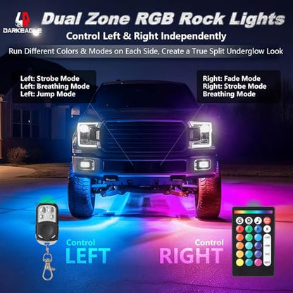 12Pods RGB LED Rock Lights Multicolor Underglow Accent Light Kit 12V - size: 12Pods