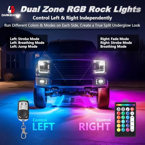 16Pods RGB LED Rock Lights Multicolor Underglow Accent Light Kit 12V - size: 16Pods