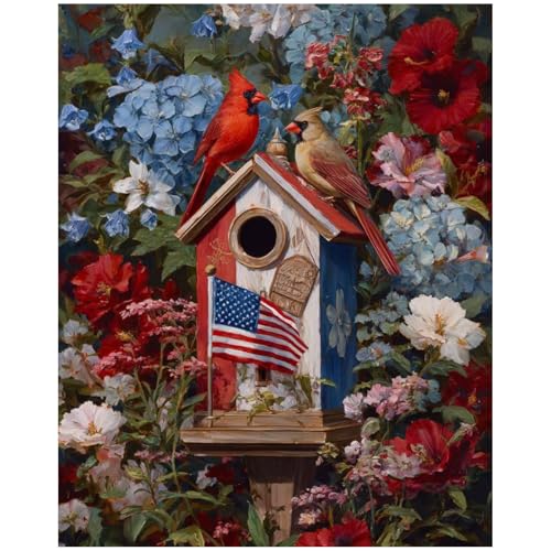 XTCIXAL Paint by Numbers Kit for Adults, Cardinal, 16X20 Inch - color: 14-Cardinal