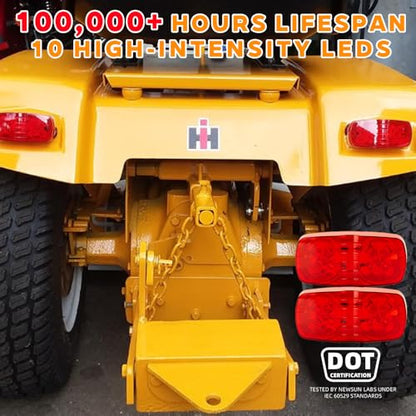 NEW SUN® Red Trailer RV Marker Light, 10 High-intensity LED, 4x2, 12 Pcs - color: 12*Red