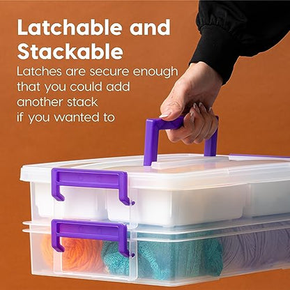 IRIS USA Storage Bins with Lids |Made in USA| 9 Qt - (1-Pack) - Clear - color: Clear, size: 9 Qt. - 1 Pack, style: STACK & CARRY |2-Layer|