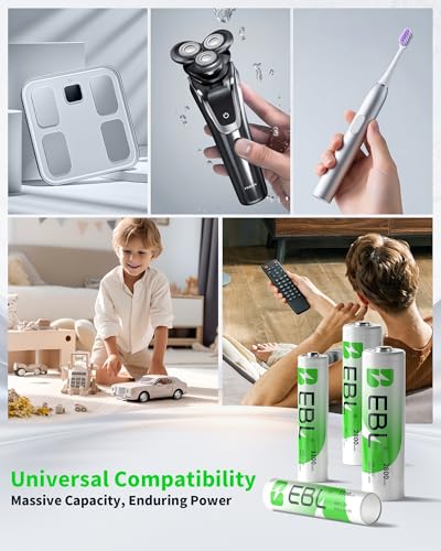 EBL 8-Bay Smart Charger + 4AA 2800mAh & 4AAA 1100mAh Rechargeable Batteries