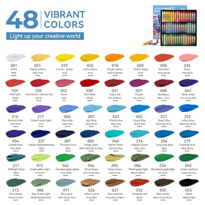 Paul Rubens Oil Pastels, 48 Vibrant Colors Soft Oil Pastels - style: 48 Basic Colors