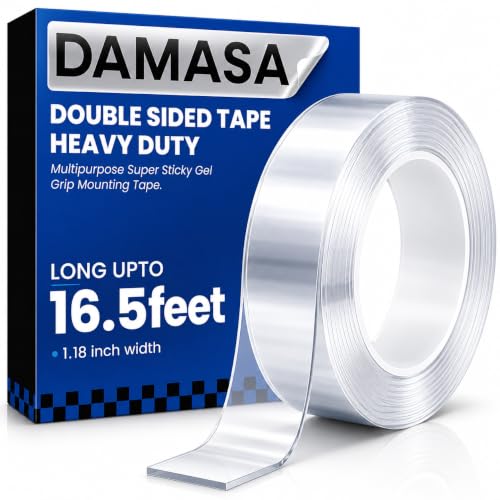 DAMASA Double Sided Mounting Nano Tape, Heavy Duty, 1.18" x 16.5 Ft - size: 1.18" x 16.5 Feet