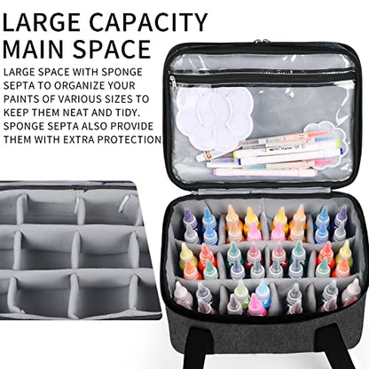 Acrylic Paint Storage Case, Black, Unisex, Plastic and Leather, Ideal for Artists on-the-go