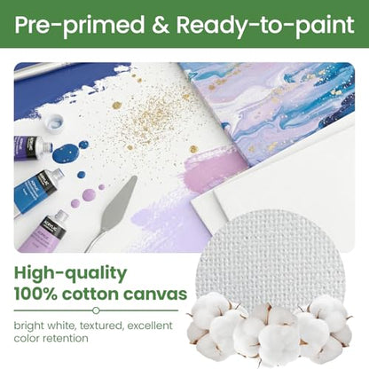 24 Pack 4x4 Inch Small Canvas Boards - Blank Primed for Painting - size: 4*4 in 24pack