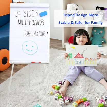 Whiteboard Easel 36" x 24" Height Adjustable, Magnetic Dry Erase Easel - color: White, size: 24"W x 36"H