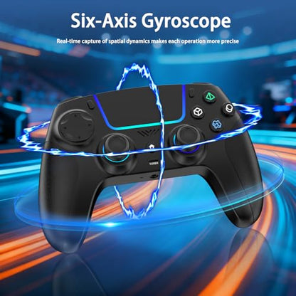 VidPPluing Wireless Controller Compatible with PS5/Android/IOS/MAC/Steam Deck, Gamepad with LED Lighting/Hall Effect Trigger/Turbo/Macro/Dual Vibration/3.5mm Headset Jack/1500 mAh Battery - color: black